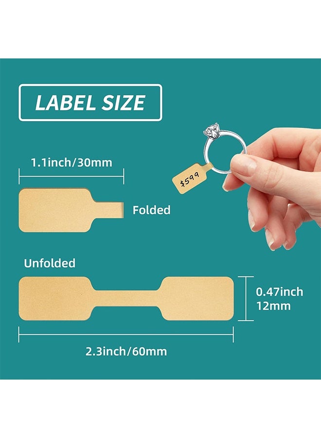 1000 قطعة من ملصقات الأسعار، لفة ملصقات أسعار المجوهرات، ملصقات كرافت لاصقة لعرض الأساور والخواتم والملابس - Image 2